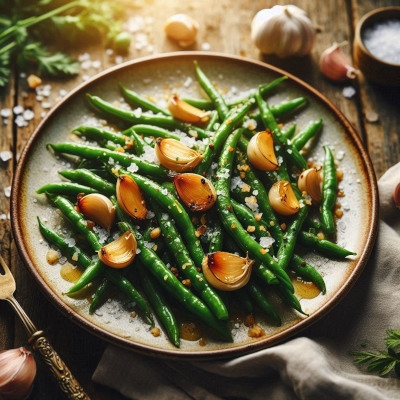 Blistered Green Beans with Garlic photo