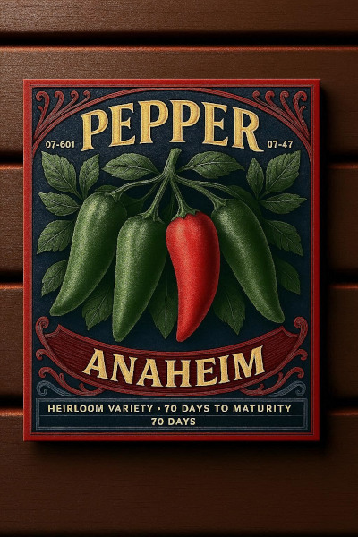 Green Anaheim peppers on the vine
